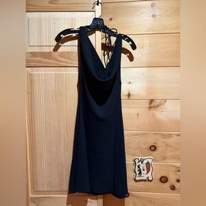 Amanda Uprichard Black Halter Sheath Dress